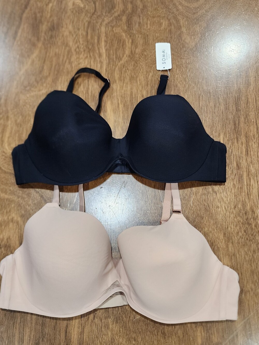 Soma Bundle Underwired Perfect Coverage Bra Tan Black 40C GUC NWT